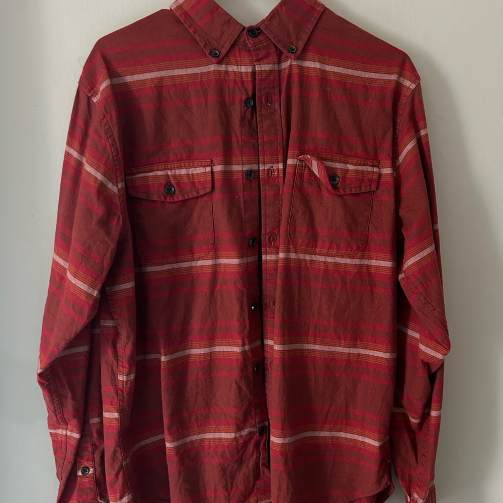 Men’s Red Lands End Button Down Size M
